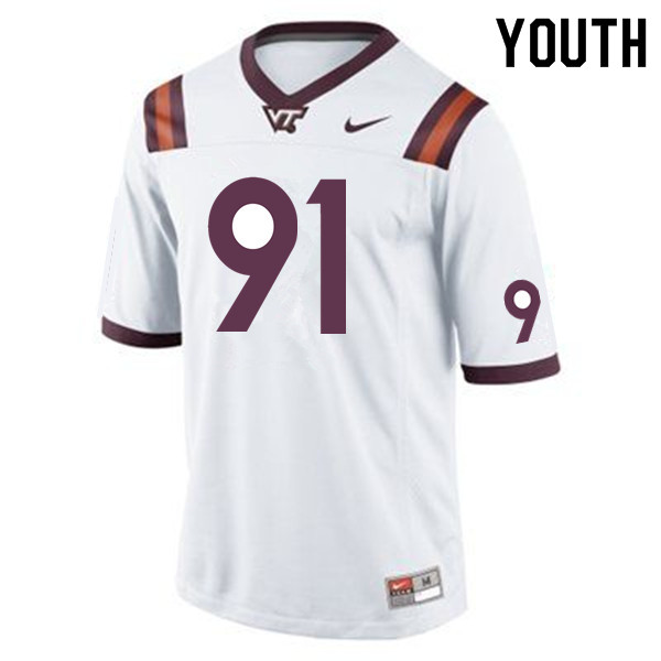 Youth #91 Oscar Bradburn Virginia Tech Hokies College Football Jerseys Sale-Maroon